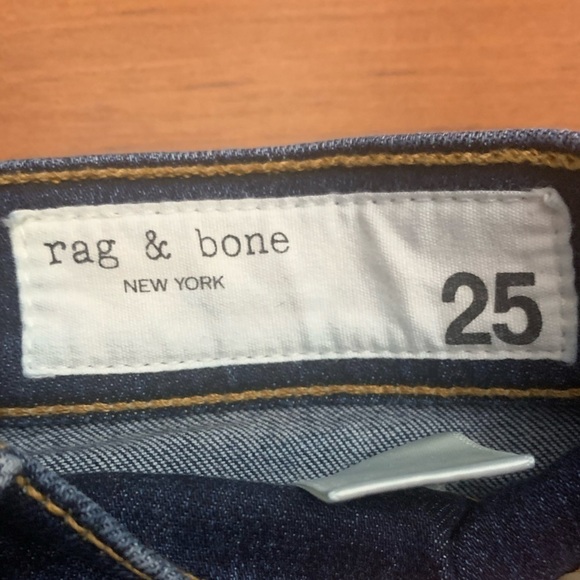 Rag & Bone Elton Fit High Rise Skinny Ankle Jeans Classic Dark Preppy Size 25 - Picture 4 of 16